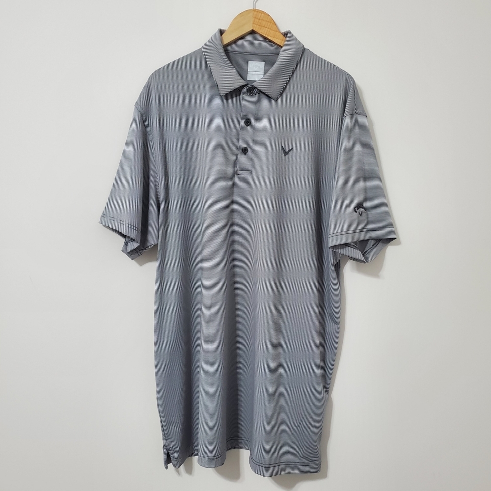 Callaway Opti Dri Golf Polo Shirt Black Striped  XLT - Picture 3 of 6